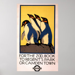 Poster für den U-Bahn-Verkehr zum Londoner Zoo