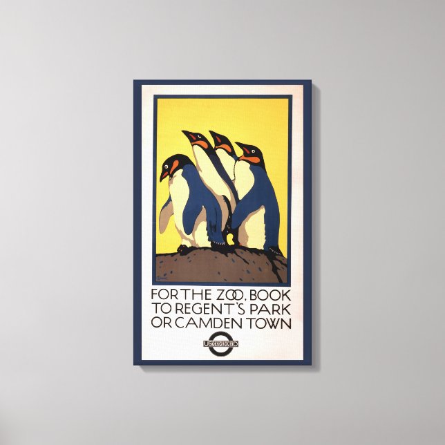 Poster für den U-Bahn-Verkehr zum Londoner Zoo Leinwanddruck (Vorderseite)