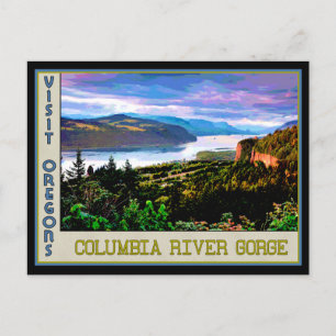 Poster für die Columbia River Gorge in Oregon Postkarte