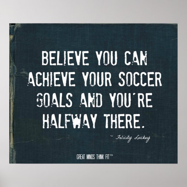 Poster für die Fußballziele im aufgerissenen Denim (Vorne)