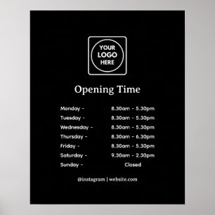 Poster für die Geschäftszeiten   Öffnen eines benu