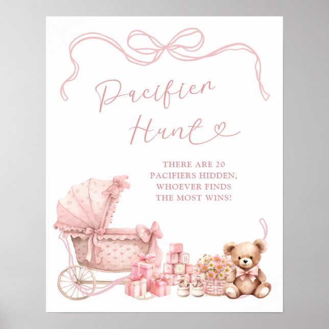 Poster für die Schnuller-Suche bei der Baby-Party  (Vorne)