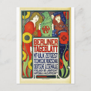 Poster für die Zeitung Berliner Tageblatt, 1899 Postkarte