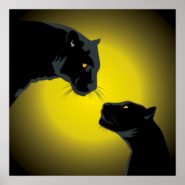 Poster für doppelte schwarze Panther (Vorne)