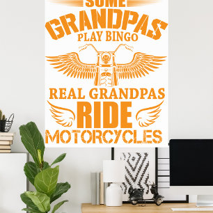 Poster für echte Grandpas-Motorräder