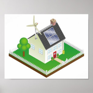 Poster für erneuerbare Energien im Haus