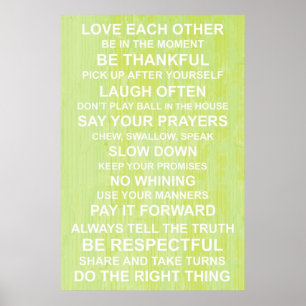 Poster für Familienwerte