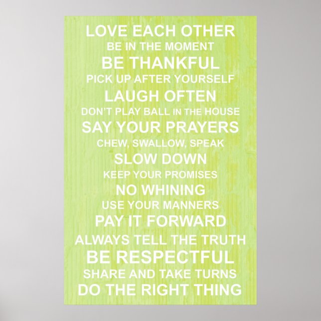 Poster für Familienwerte (Vorne)