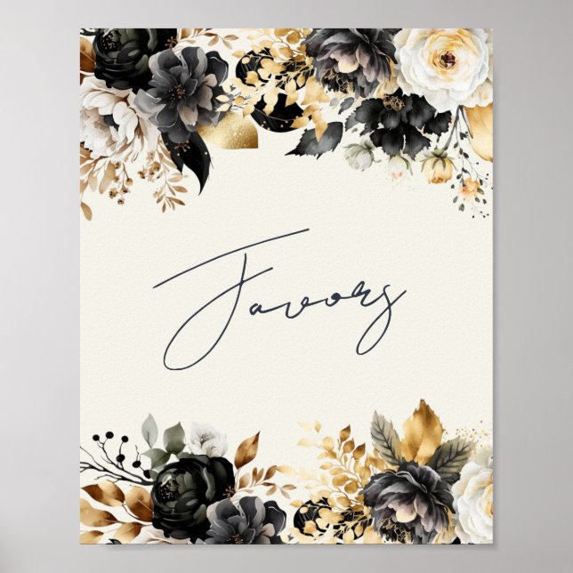 Poster für Geburtstagsgeschenke Schwarzes Gold Flo (Vorne)