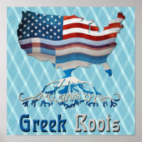Poster für griechisch-amerikanische Flaggen