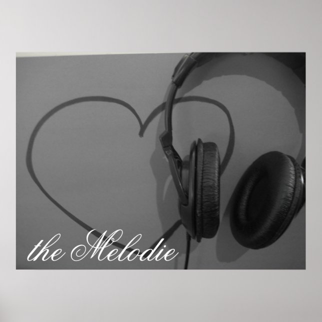 Poster für Herz und Kopfhörer (Vorne)