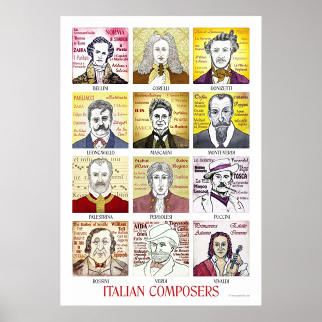 Poster für italienische Komponisten (Vorne)