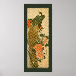 Poster für japanische Art Peacock Blume