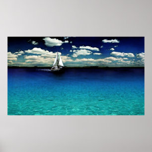 Poster für karibische Boote drucken