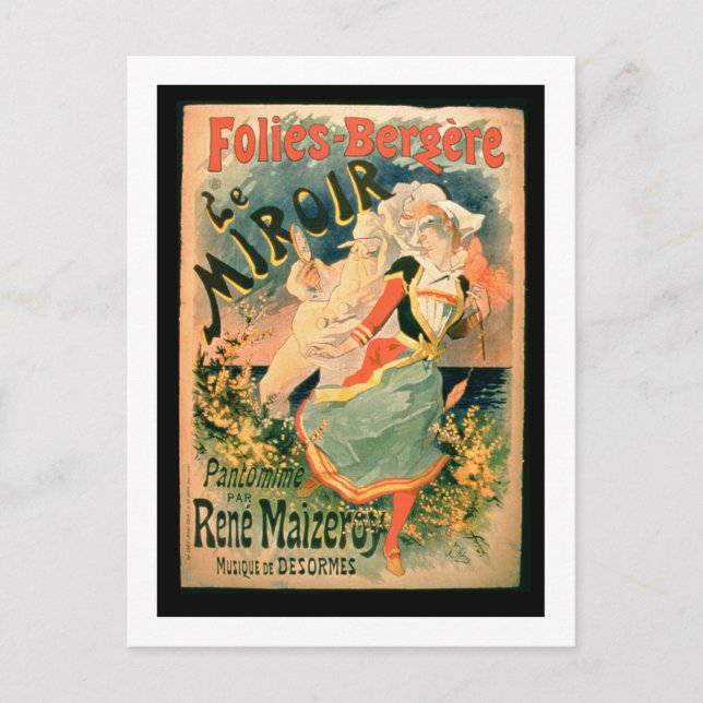 Poster für "Le Miroir" in den Folies-Bergere, a pa Postkarte (Vorderseite)