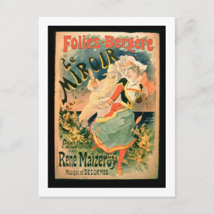 Poster für "Le Miroir" in den Folies-Bergere, a pa Postkarte