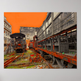 Poster für Lokomotiven und Zugwaggons