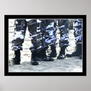 Poster für Militärstiefel