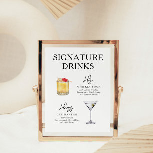 Poster für moderne Signature-Drinks Nacht vor