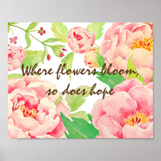 Poster für Wasserfarbenpeony