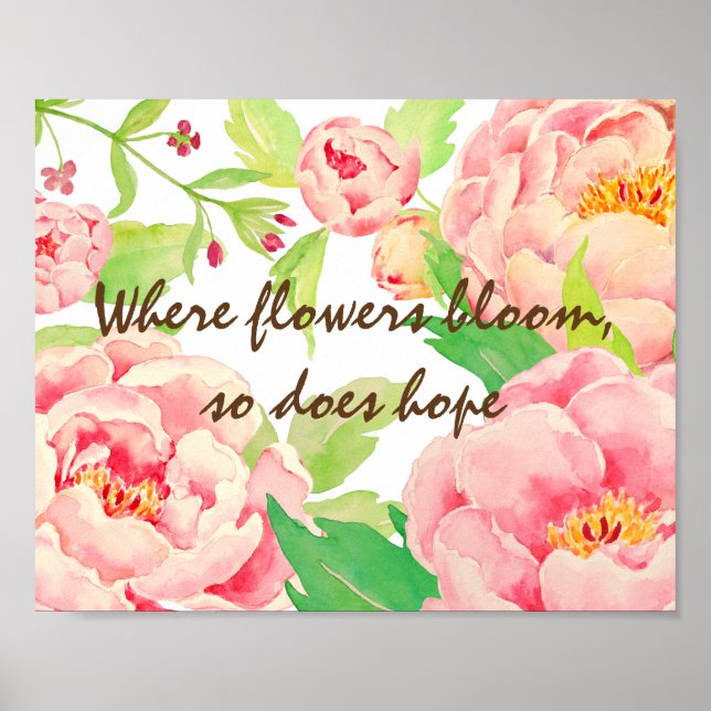 Poster für Wasserfarbenpeony (Vorne)