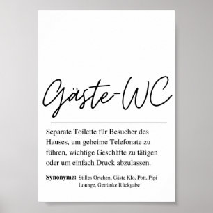 Poster fürs Gäste-WC mit Definition