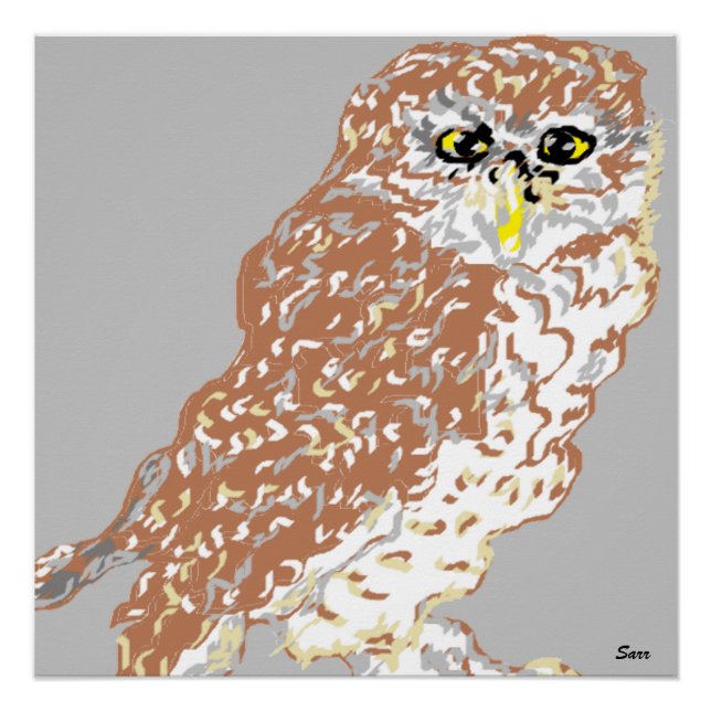 Poster Gepunktet Owl (Vorderseite)