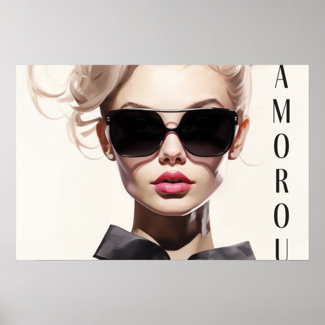 Poster Glamour Mode Model Black Bow (Vorne)