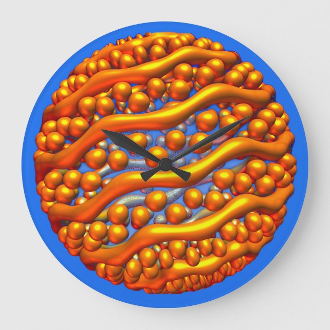 Poster Golden Waves Große Wanduhr (Vorderseite)