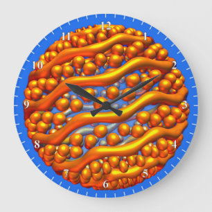 Poster Golden Waves Große Wanduhr