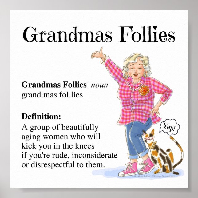 Poster-Grandmas Follies Definition Poster 6x6 (Vorne)