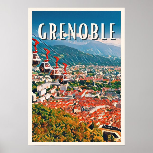 Poster Grenoble Foto Vintage (Vorne)