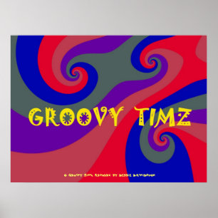 POSTER - GROOVY TIMZ - PSYCHEDELISCHE MEHRFARBIGE