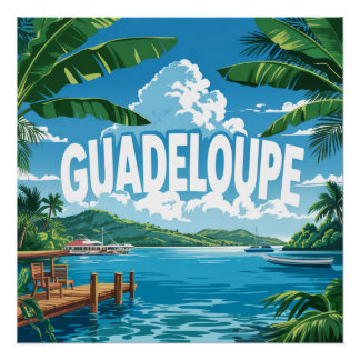 Poster Guadeloupe Tropischer Lagune