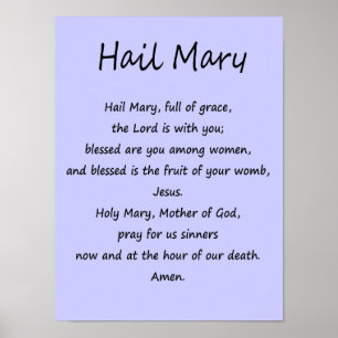 Poster ~ Hail Mary ~ Verschiedene Größen und Papie