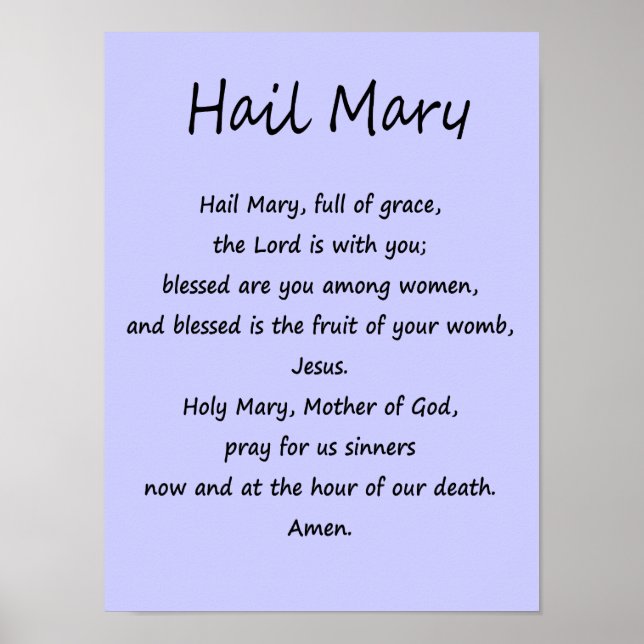 Poster ~ Hail Mary ~ Verschiedene Größen und Papie (Vorne)