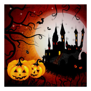 Poster/Halloween-Spuk Szene Poster