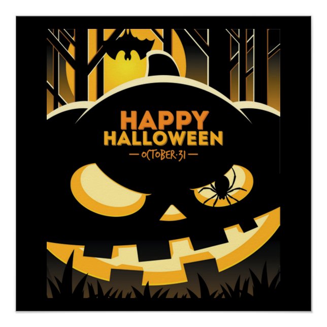 Poster/Happy Halloween Jack-o-Lantern Poster (Vorderseite)