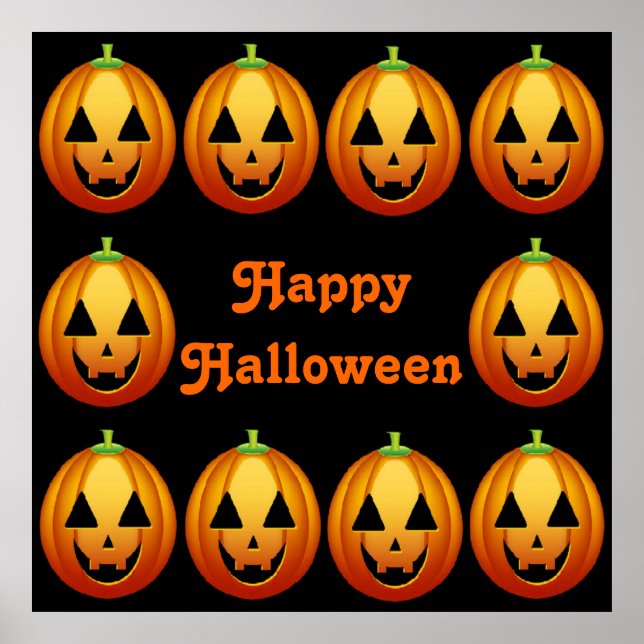 Poster Happy Halloween Pumpkins (Vorne)