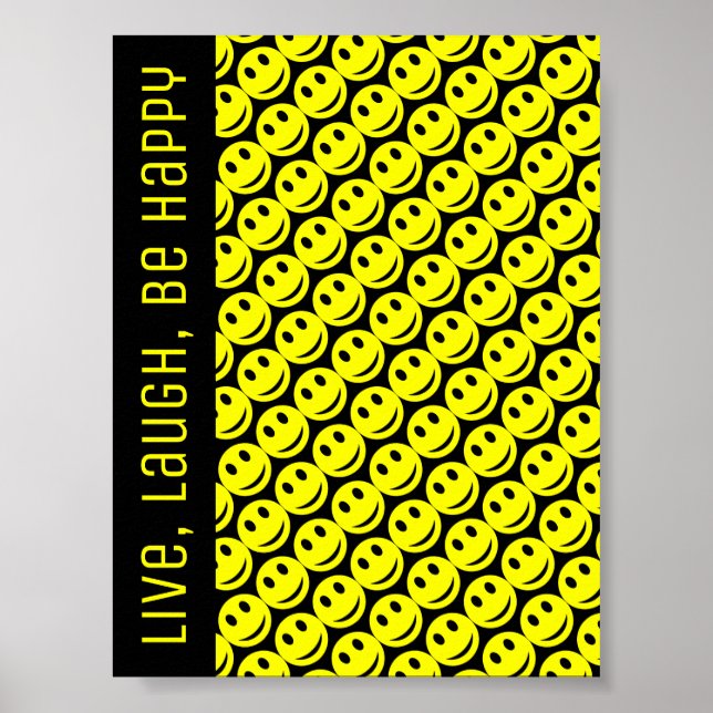 Poster Happy Lächeln Faces Custom Text (Vorne)