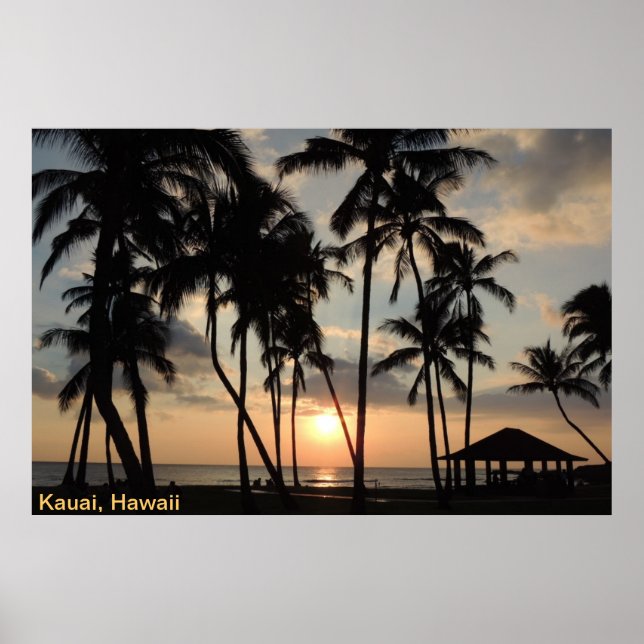 Poster - Hawaii Beach Sunset (Vorne)
