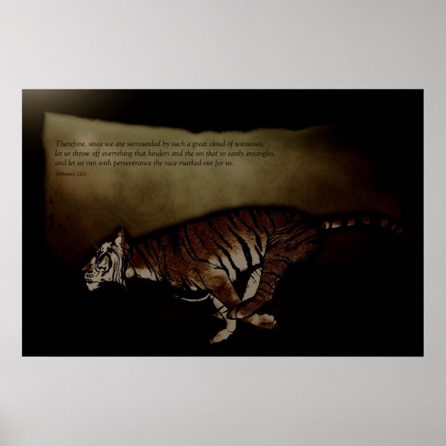 Poster - Hebräer 12:1 - Lass uns Run! Inspirierend (Vorne)