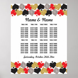 Poster Hochzeitsfeier Sitzplatz Vegas Casino Karte