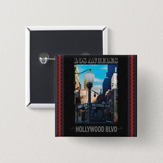 Poster Hollywood Blvd. Button (Vorne & Hinten)