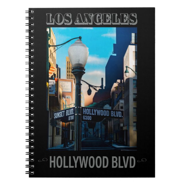 Poster Hollywood Blvd. Notizbuch Notizblock (Vorderseite)