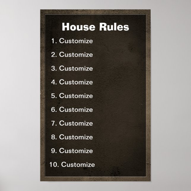 Poster "House Rules" (Vorne)