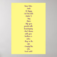 Poster House Rules Normas de la casa