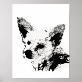 Poster - Hund mit Kerchef