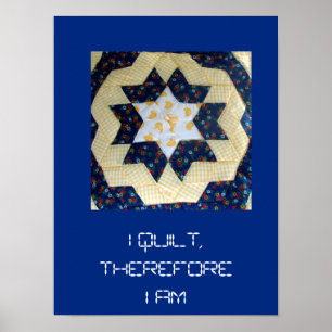 Poster - Ich quilt ... Sternmuster