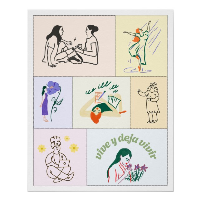 Poster ilustrado vida libre bienestar calma (Vorderseite)